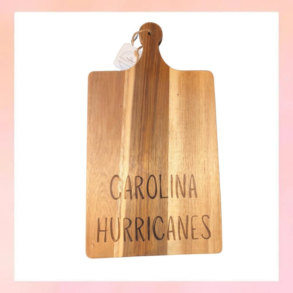 NWT Carolina Hurricanes Engraved Wooden Cutting Board - Hockey Gift